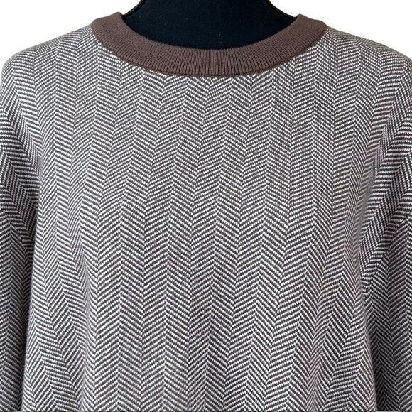 Lachlan British Inspired Brown Tan Crew Neck Long Sleeve Tweed Sweater Size XL - Picture 5 of 8